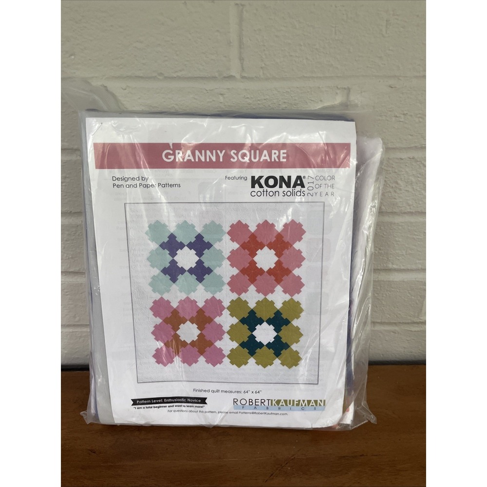 ROBERT KAUFMAN Kona Cotton Solids QUILT KIT Granny Square 64" X 64"